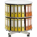 Produktbild: kaiserkraft | Ordner-Drehsäule | Ø 800 mm | Tisch-Ausführung | 2 Etagen | hellgrau