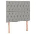 Produktbild: vidaXL Kopfteil Kopfteile 2 Stk. Hellgrau 100x7x78/88 cm Stoff, (1 St)