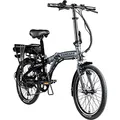 Produktbild: ZÜNDAPP Z120 20 Zoll E Bike Faltrad Damen Herren Elektrofahrrad klappbar Fahrrad Elektro Klapprad Ebike Pedelec E-Bike Erwachsene Klappfahrrad (schwarz/grau, 28 cm)