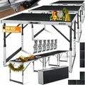 Produktbild: Multifunktionstisch Profi 3- teilig 100 x 60 cm Tapeziertisch 30kg Tragkraft je Tisch Mit Ausziehfunktion Klapptisch Flohmarktisch Beistelltisch