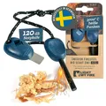 Produktbild: LIGHT MY FIRE Feuerstahl Outdoor Scout 2-in-1 mit Notfallpfeife, Feuerstahl Survival Gadget Feuerstein Feuerzeug, Ewiges Streichholz mit Bio-basierter Kunststoffgriff 3000 Zündungen