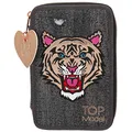 Produktbild: Depesche 10917 Federtasche mit 3 Reißverschlüssen und Stiften von Lyra, TOPModel, Tiger Motiv, ca. 7,5 x 13 x 20 cm