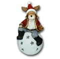 Produktbild: Elch auf Windlicht Kugel Hirsch Reh Rentier Weihnachts Deko Tier Figur Skulptur