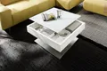 Produktbild: Couchtisch - Weiß matt - Sicherheitsglas - Edelstahloptik - 75 x 75 cm