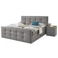 Produktbild: Boxspringbett - silbergrau - 180x200 cm - inklusive Topper Doppelbett