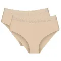 Produktbild: Triumph Midislip Feel of Modal (2er Pack) sehr weich, elastischer Bund mit Spitze, leicht beige L