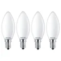 Produktbild: 4 x Philips LED Lampen Kerzen 4,3W = 40W E14 matt 470lm neutral kaltweiß 4000K
