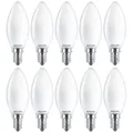 Produktbild: 10 x Philips LED Filament Kerzen 4,3W = 40W E14 matt 470lm 840 neutralweiß 4000K