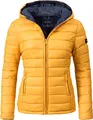 Produktbild: MARIKOO Damen Übergangsjacke leichte Steppjacke kurz mit Kapuze Lucy Gelb Gr. XL