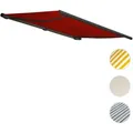 Produktbild: Elektrische Kassettenmarkise T124, Markise Vollkassette 5x3m ~ Polyester bordeaux-rot, Rahmen anthrazit