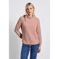 Produktbild: Hoodie STREET ONE, Damen, Gr. 40, rosa (faded rose), Sweatware, 65% Baumwolle, 35% Polyester, unifarben, normal, ohne Ausschnitt, Rippbündchen, Sweatshirts Hoodie, mit Tunnelzug am Saum