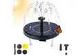 Produktbild: matches21 HOME & HOBBY Wasserspiel Solar Springbrunnen für draußen, Wasserfontäne als Gartendeko, (7 tlg), Solarbrunnen mit Saugnapf, Abstandshalter & 5 Aufsätze