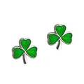 Produktbild: Irish Shamrock - Irische Kleeblatt Ohrstecker - Sterling Silber & Emaille aus Irland