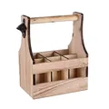 Produktbild: UNUS Home Flaschenträger aus Holz für 6 Flaschen ohne Beschriftung, Bierträger mit Flaschenöffner, Geschenkidee Männer, Geburtstag, Vatertag