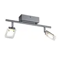 Produktbild: WOFI Deckenbalken, 2-flammig, Serie Vileta, 2 x LED, 4.5 W, Breite 20 cm, Höhe 12 cm, Tiefe 35 cm, Kelvin 3000, Lumen 360, nickel matt 7254.02.64.0000