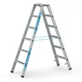 Produktbild: Zarges gebördelte Stehleiter, eloxiert Saferstep B 2x6 Stufen