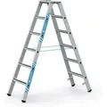 Produktbild: Zarges gebördelte Stehleiter, eloxiert Saferstep B 2x6 Stufen