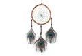 Produktbild: DonDon Dekoobjekt Traumfänger für gute Träume mit Perlen und echten Federn Ø 9 cm 11 cm (1 St), Traumfänger, mit echten Federn und Perlen