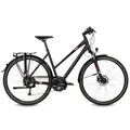 Produktbild: Airtracks Damen Trekking Fahrrad 28 Zoll Trekkingbike TR.2830 Trekkingrad Bike City 24 Gang Shimano ALIVIO RD-M3100 SGS Kettenschaltung Nabendynamo Schwarz Matt - Damen 48cm Körpergröße 155-170cm