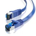 Produktbild: JAMEGA - 7,5m CAT.7 Netzwerkkabel Flach Ethernet Kabel Patchkabel in Blau| Gigabit Lan 10Gbit/s | 600MHz | Cat-7 Rohkabel U/FTP PIMF Schirmung mit RJ45 Stecker | Router Switch Modem