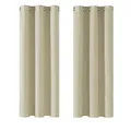 Produktbild: Deconovo Verdunkelungsgardinen Blickdichte Vorhänge mit Ösen Thermovorhang Kälteschutz Thermogardine Hitzeschutz Dicke Thermovorhang, 138x107cm(HöhexBreite), Beige, 2er Set