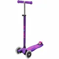 Produktbild: Micro Maxi Deluxe LED Roller mit T-Griff Purple Kinder Scooter Kickboard Cruiser