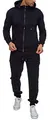 Produktbild: Reslad Trainingsanzug Herren Jogginganzug für Männer Sportanzug Freizeitanzug Jogginghose + Zip Sweatshirt Oberteil RS-5063 Schwarz S