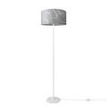 Produktbild: Paco Home Stehlampe Wohnzimmer Lampenschirm Stoff Stehleuchte Leselampe Abstrakt E27 2,5m Textilkabel Mit Stecker Modern, Farbe:Design 4 (Ø38 cm), Leuchtenart/Farbe:Stehleuchte Einbein - Weiß