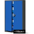 Produktbild: Jan Nowak - Büroschrank C001ii Aktenschrank Xxl Metallschrank Flügeltüren Stahlblech Pulverbeschichtung 185 Cm X 115 Cm X 40 Cm (anthrazit/blau)