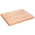 Produktbild: vidaXL Tischplatte, Schreibtischplatte mit Naturkante, Holztischplatte für Esstische Couchtische, Esstischplatte Couchtischplatte DIY Platte, Hellbraun Massivholz Eiche Unbehandelt