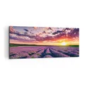 Produktbild: Wandbilder Dekoration Wohnzimmer Lavendel Berge Feld Panorama Bilder auf Leinwand 120x50cm Leinwandbild Schlafzimmer Küche Wand Kunstdruck Art Groß Wanddeko Bild Wall Decor Canvas AB120x50-3816