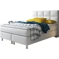 Produktbild: Boxspringbett - weiß - Kunstleder - mit Topper - H3 - 140x200 cm