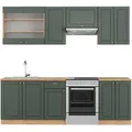 Produktbild: Vicco Küchenzeile, Grün, Honigeiche, Holzwerkstoff, Küchenblock,Rechteckig, 240x81.6x46 cm, Küchen, Küchenzeilen & Küchenblöcke, Küchenzeilen ohne Geräte