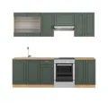 Produktbild: Vicco Küchenzeile Fame-Line, Grün-Gold Landhaus/Goldkraft Eiche, 240cm ohne AP