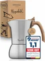 Produktbild: Morgenheld FLOW Premium Espressokocher aus Edelstahl 4 Tassen 200ml Induktion Espressokanne Espressomaker für zu Hause und Camping Mokkakocher für alle Herdarten induktionsgeeignet BPA-frei nachhaltig