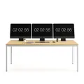 Produktbild: furni24 Schreibtisch-Stahl 200x80x75cm, Eiche, TÜV/GS-Einfache Montage, Arbeitstisch, Bürotisch, Küchentisch, Esstisch, Druckertisch Büro-Möbel Arbeitszimmer Computertisch Gaming-Tisch Mehrzwecktisch