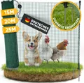 Produktbild: NATURIZ® Weidezaun in 15m / 20m / 25m x 90cm Komplettset - mobiler Hundezaun & Hühnerzaun extrem stabil, ohne Strom, Grün (20m)