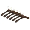 Produktbild: Kleiderbügelprofi.de 6er Garderobenbügel Set ECO 1112 nussbaum 41 cm breit vermessingter Haken