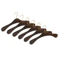 Produktbild: 6er Garderobenbügel Set ECO 1112  nussbaum 41 cm breit vermessingter Haken