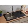 Produktbild: Respekta - Küchenspüle Glas Einbauspüle Edelstahl Spüle 86 x 50 Schwarz New York