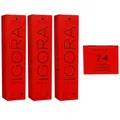 Produktbild: Schwarzkopf Igora Royal 3 x 60 ml 7-4 mittelblond beige Haarfarbe Cremefarbe Set