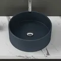Produktbild: Doporro - Aufsatzwaschbecken Rund Colossum804 Matt Anthrazit Ø 40 Cm Mineralguss Waschbecken Ohne Armaturloch - Matt Anthrazit