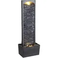 Produktbild: Garden Wasserspiel, Großer Gerader Wasserbrunnen Für Den Außenbereich, Moderner Wasserfall-ornament Mit Schiefereffekt Für Den Innenbereich Mit Lichtern Und Pumpe, Terrassendekoration - Teamson Home