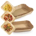 Produktbild: RACHS KOCHWERK Backpapier für Heißluftfritteuse 2er-Set | 4,5 Liter & 9 Liter | Backpapierschale antihaftbeschichtet & ölbeständig | 100 Stück Airfryer Backpapier – flexible Form