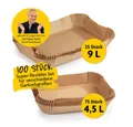 Produktbild: Rachs KOCHWERK Backpapier für Heißluftfritteuse 2er-Set, 4,5 Liter & 9 Liter,  100 Stück, für Airfryer,  Backpapierschale antihaftbeschichtet & ölbeständig