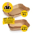 Produktbild: Backpapierschalen 100er Set 9L & 4,5L Schale Heißluftfritteuse Einsatz Einlage