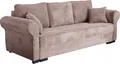 Produktbild: MIRJAN24 Schlafsofa Olimpia Cord, Couch mit Schlaffunktion und Bettkasten, Freistehendes 3 Sitzer Aufklappbar Sofa (Farbe: Poso 145)