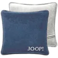 Produktbild: Joop! Kissenhülle Uni Doubleface Sofakissen Dekokissen Zierkissen Zweifarbig Wendeoptik 50x50 cm, Farbe:Navy-Silver