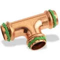 Produktbild: VSH Press-T-Stück, 22 x 22 x 22 mm, Kupfer, DVGW, V-Kontur, Pressfitting, 5 St.