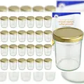 Produktbild: 25er Set Sturzglas 230 ml HOCH To 66 goldener Deckel incl. Diamant Gelierzauber Rezeptheft